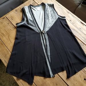 Exclusively Misook Women's Black Vest Duster Size Medium